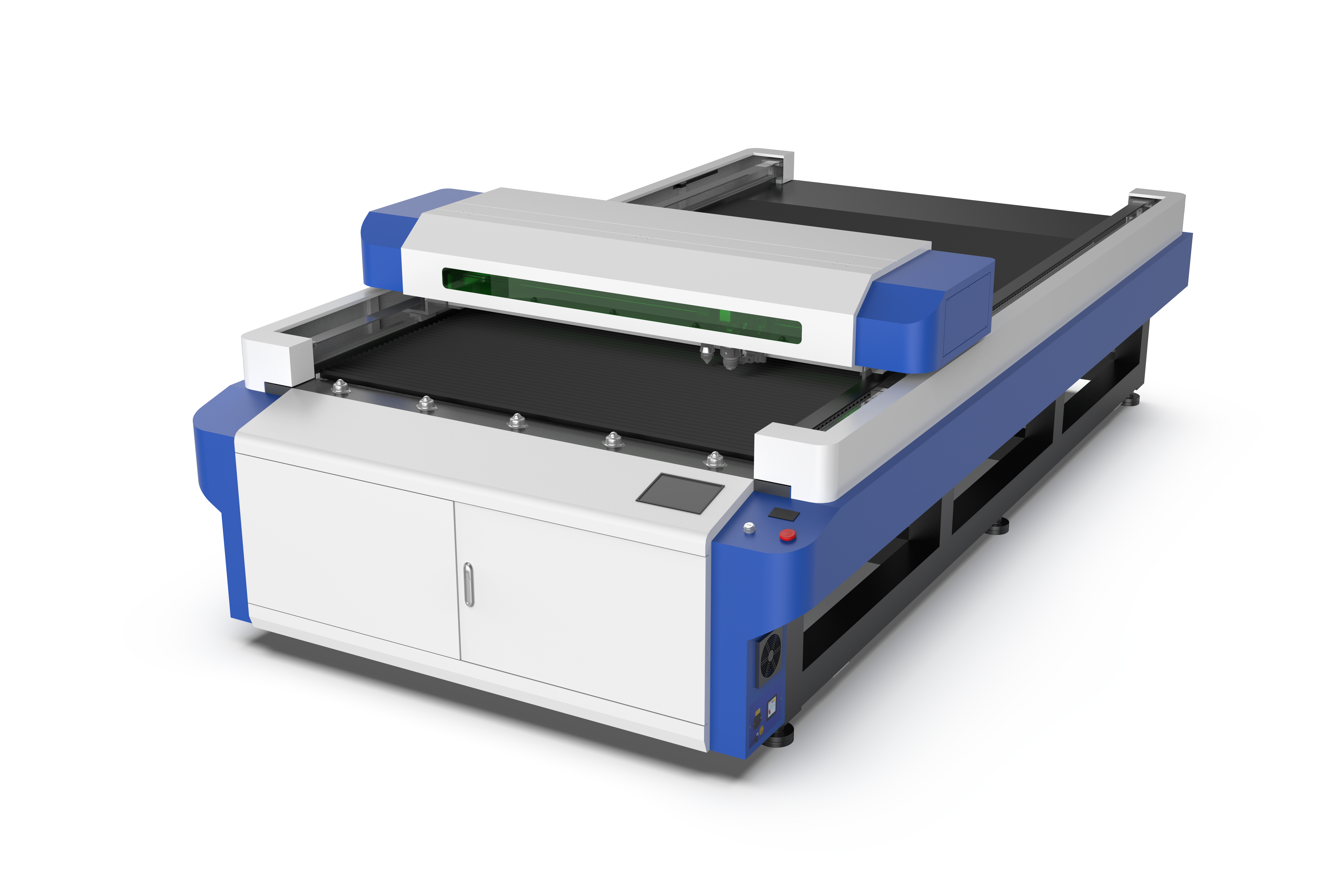 1325D CO₂ laser cutter – front view of large bed cutting machine